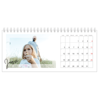 Calendrier de bureau — Cadre clair