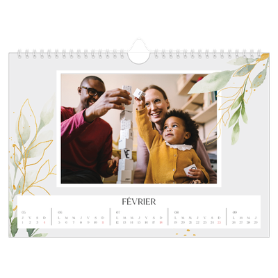 Calendrier photo A4 — Éclaboussure florale [Février]