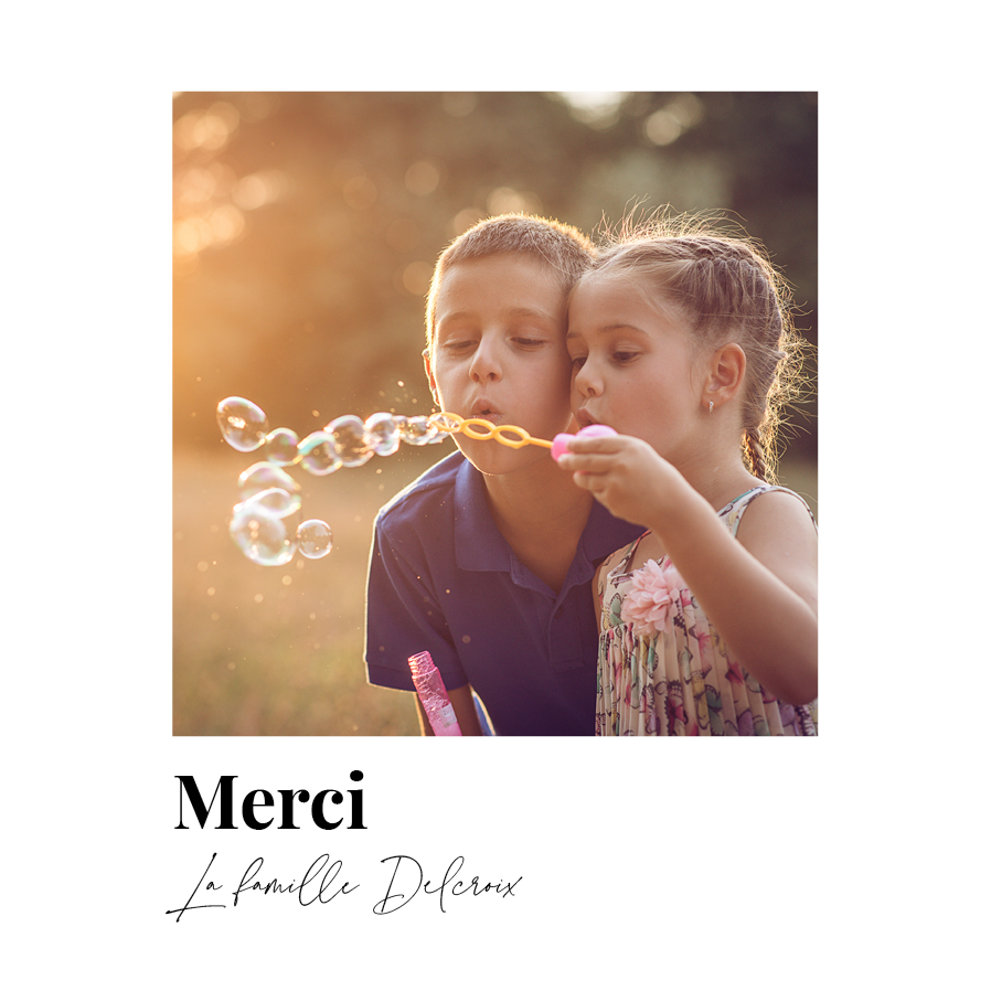 Carte de remerciement — Message de remerciement