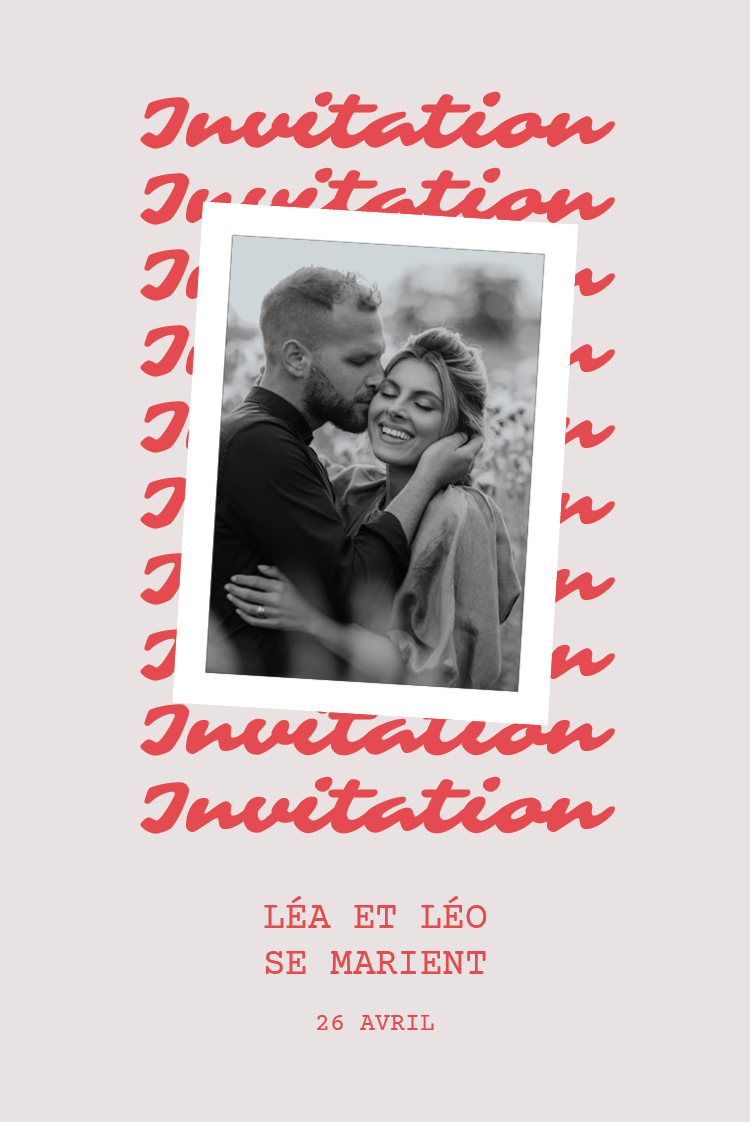 Cartons d'invitation — Signature carmin