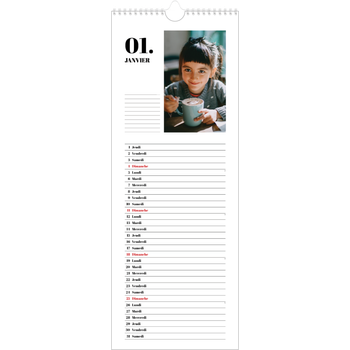 Calendrier mural long (15 x 40 cm) — Sérif et moments
