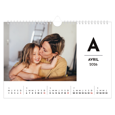 Calendrier photo A4 — Projecteur sur les lettres [Avril]