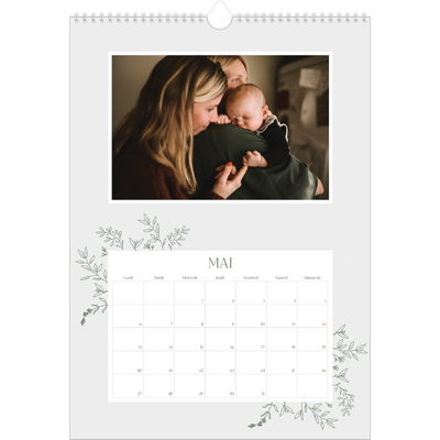 A3 Calendrier annuel — Fleurs dessinées [couverture]