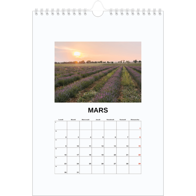 Calendrier photo A4 (20 x 30 cm) — Simple photo [Mars]