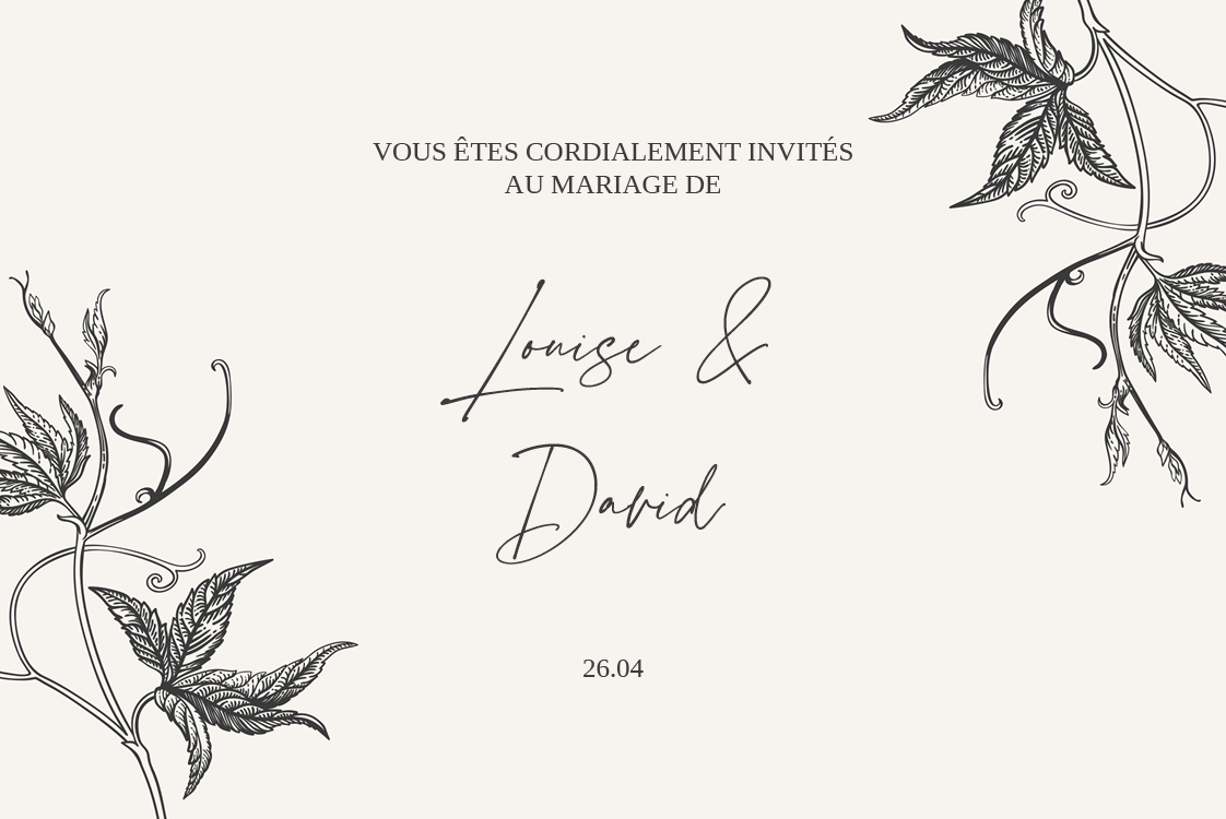Cartons d'invitation — Encre & lierre