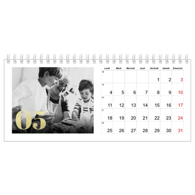 Calendrier de bureau — Larges numéros brillants [couverture]