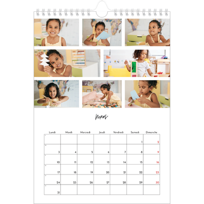 Calendrier photo A4 (20 x 30 cm) — Arrangements photo [Mars]