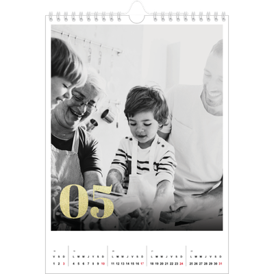 Calendrier photo A4 (20 x 30 cm) — Larges numéros brillants [couverture]