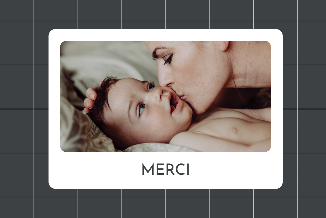 Carte de remerciement — Entrecroisement simple