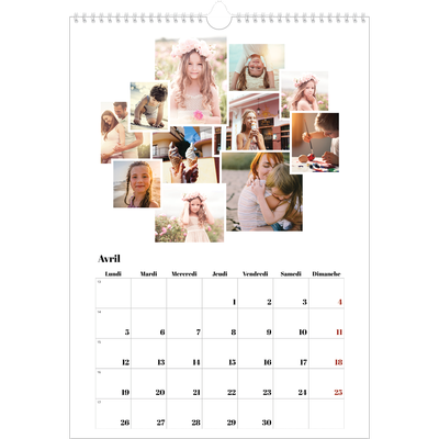 A3 Calendrier annuel — Formes et collage [Avril]