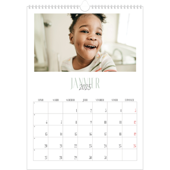 Calendrier photo A3 — Mix de typographies