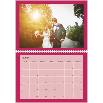 Calendrier photo A4 double (30 x 40 cm) — Panel de couleur [Février]
