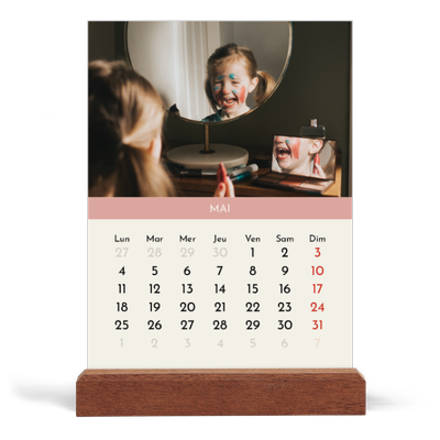 Calendrier de bureau support bois - portrait  — Chapitres pastel [couverture]