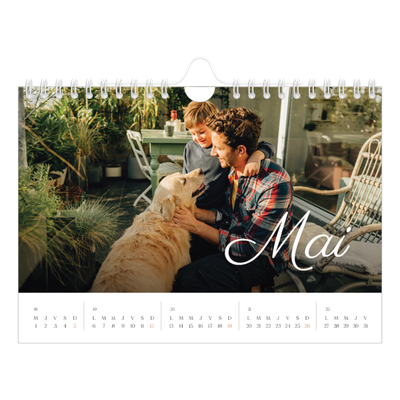 Calendrier photo A5 — Mois écris à la main [couverture]