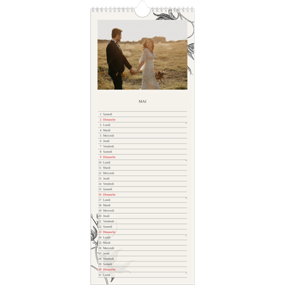 Calendrier mural long  — Encre & lierre [Mai]