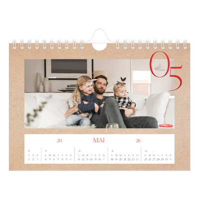 Calendrier photo A5 — Touches de rouge [couverture]