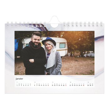 Calendrier photo A5 — Effet marbre coloré
