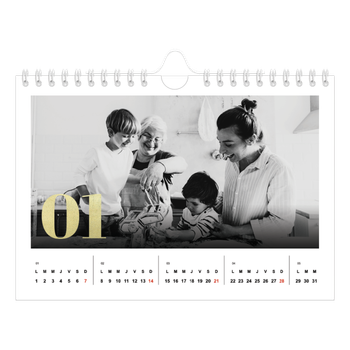 Calendrier photo A5 — Larges numéros brillants