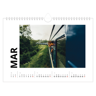 Calendrier photo A4 — Espace blanc [Mars]