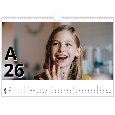 Calendrier photo A3 — Jolie lettre [Avril]