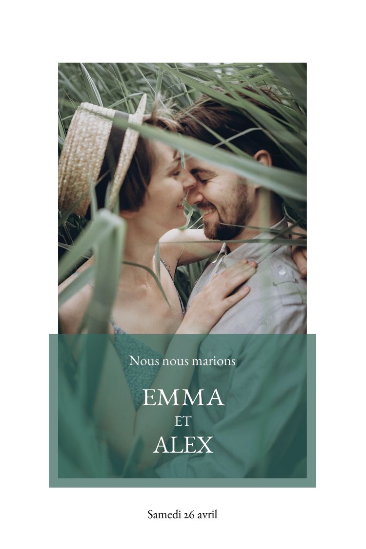 Cartons d'invitation — Vert simple