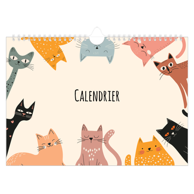 Calendrier photo A4 — Pattes de chat et gribouillis [couverture]