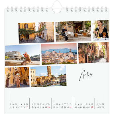 Calendriers annuels carré — Escapade citadine [Mars]