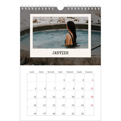 Calendrier photo A4 (20 x 30 cm) — L'édition portrait [Janvier]