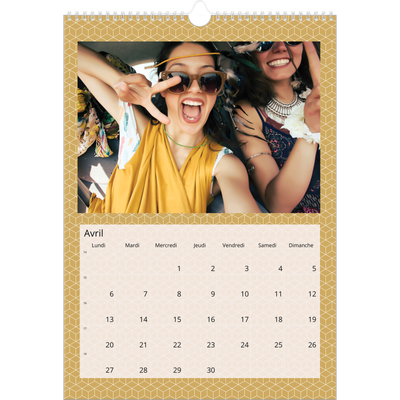 A3 Calendrier annuel — Céleste dorée [Avril]