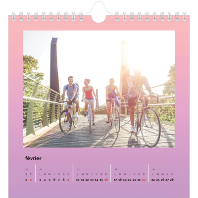 Calendriers annuels carré — Dégradé pastel [Février]