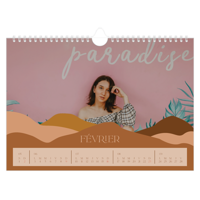 Calendrier photo A4 — Montagnes aux tons neutres [Février]