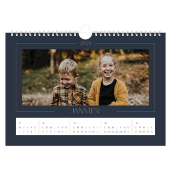 Calendrier photo A4 — Bleu de Prusse