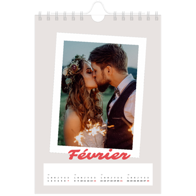 Calendrier photo A5 — Signature carmin [Février]