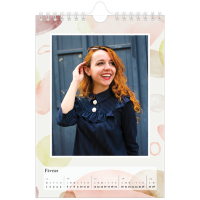 Calendrier photo A5 — Pluie d'aquarelle [Février]