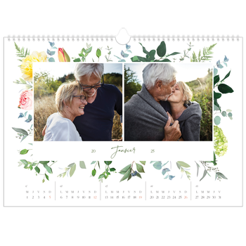 Calendrier photo A3 — Fleurs traditionelles