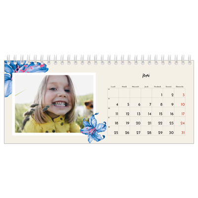 Calendrier de bureau — Fleurs entremélées [couverture]