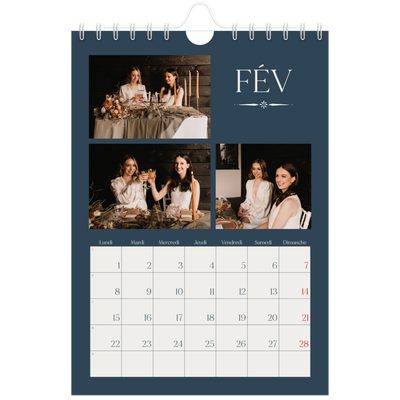 Calendrier photo A5 — Ardoise et sérifs [Février]