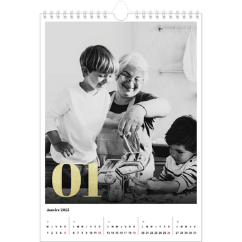 Calendrier photo A4 — Larges numéros brillants