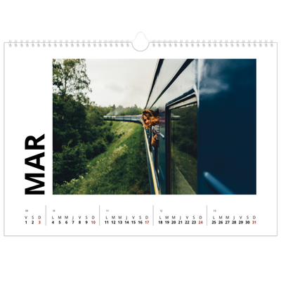 Calendrier photo A3 — Espace blanc [Mars]
