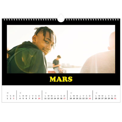 Calendrier photo A3 — Fun Typo [Mars]
