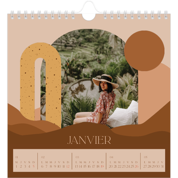 Calendrier photo carré — Montagnes aux tons neutres