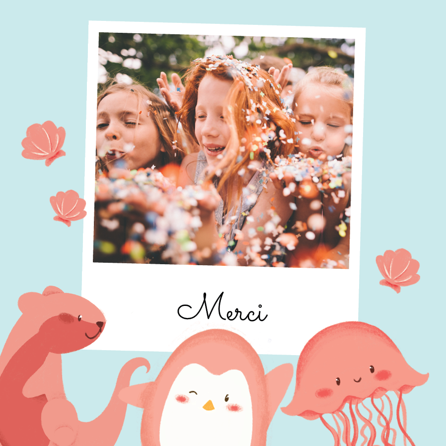 Carte de remerciement — Créatures marines