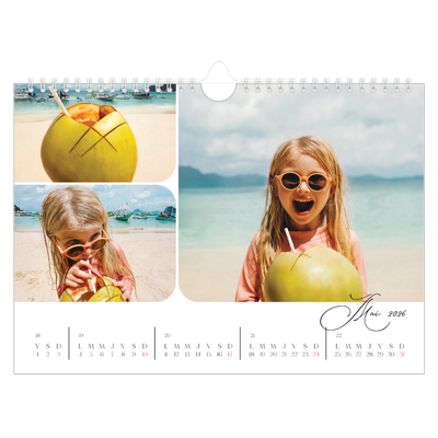 Calendrier photo A4 — Instantanés et calligraphie [couverture]