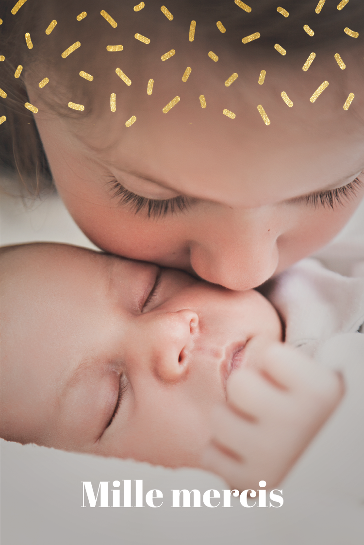 Carte de remerciement — Pepites dorées