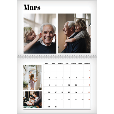 Calendrier photo A4 double (30 x 40 cm) — Une de magazine [Mars]