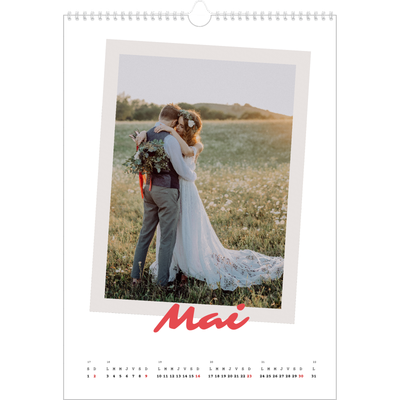 A3 Calendrier annuel — Signature carmin [Mai]