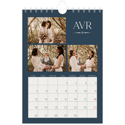 Calendrier photo A5 — Ardoise et sérifs [Avril]