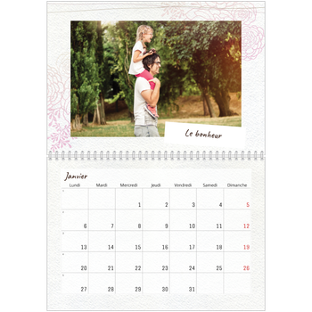 Calendrier photo A4 double — Ornements bucoliques