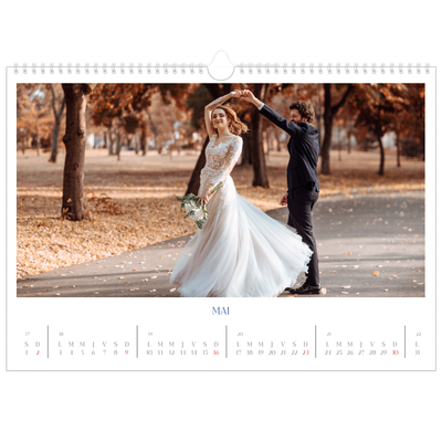 Calendrier photo A3 — Classique cobalt [Mai]