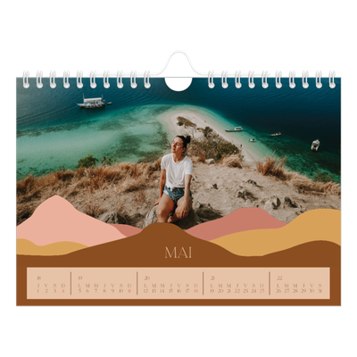 Calendrier photo A5 — Montagnes aux tons neutres [couverture]